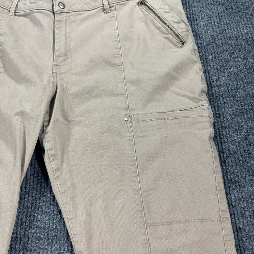 Lee Modern Series Straight Fit Pants Women 22W Tan Khaki Utility Zipper Pockets - Picture 4 of 14